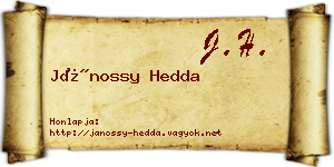 Jánossy Hedda névjegykártya